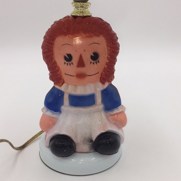 Rare Vintage 1982 Raggedy Ann Nursery or Child's Table Lamp With Shade 15” - Picture 3 of 15